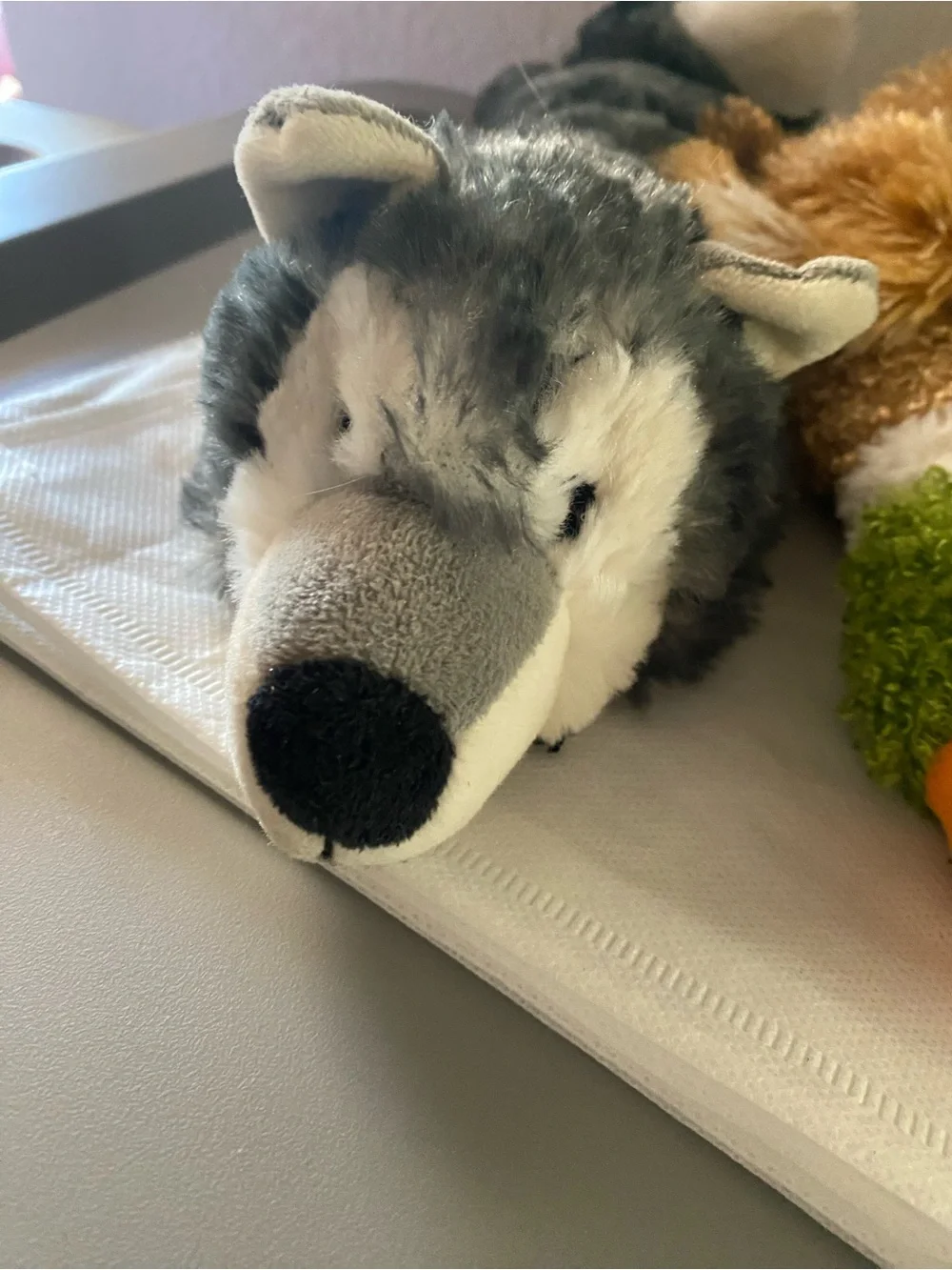 Large Dog Toys Wolf Plush Crinkle Squeak Nwt Duck Squeaky Crazy Paws